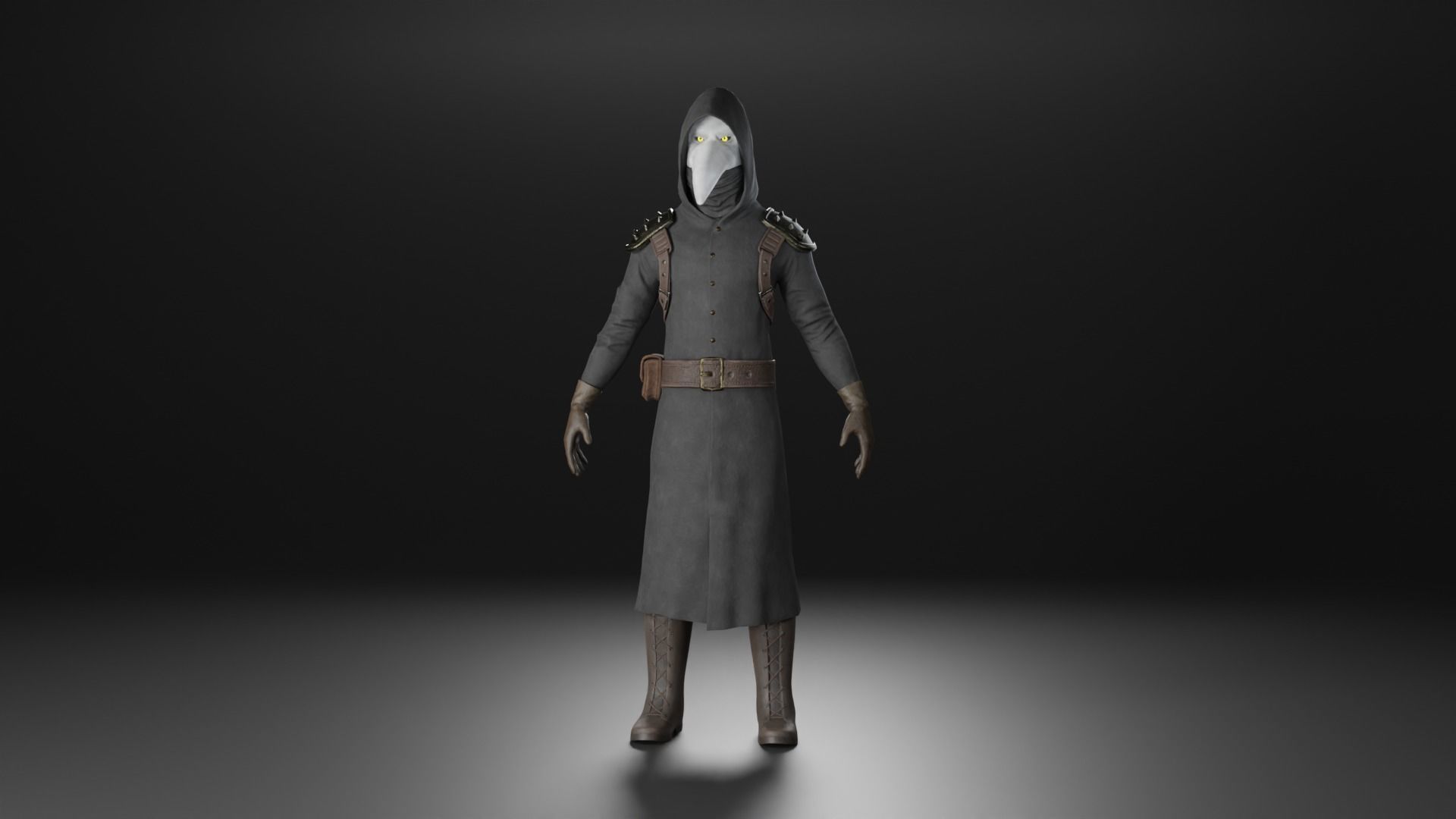 Scp-049 Low poly 3D Model Low-poly 3D model star wars character Low-poly 3D model_3