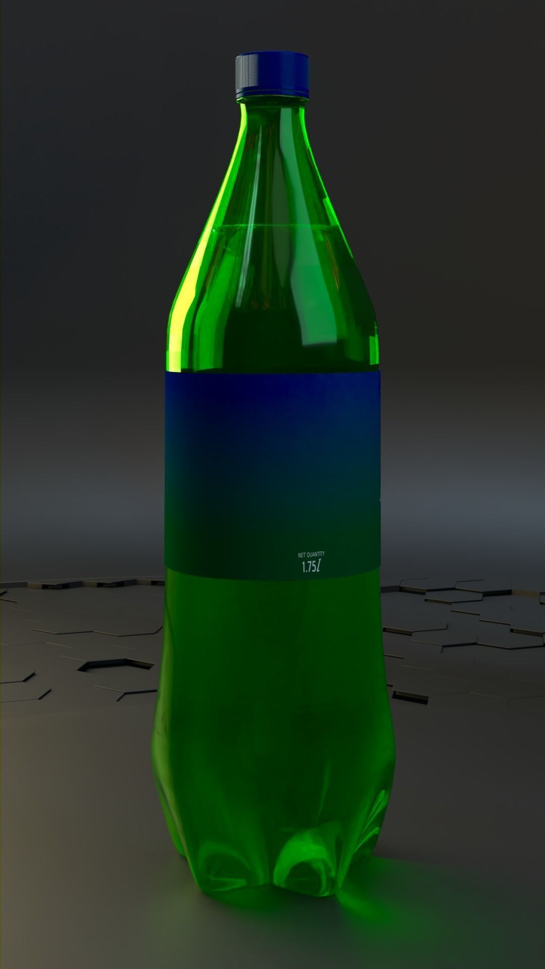 SPRITE and COCACOLA  pet bottle 1750 ml and water bottle 3D model_11