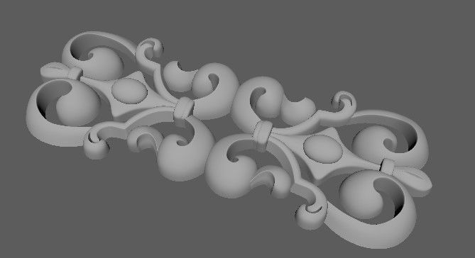 dekor ornamental letter l 3D model_3