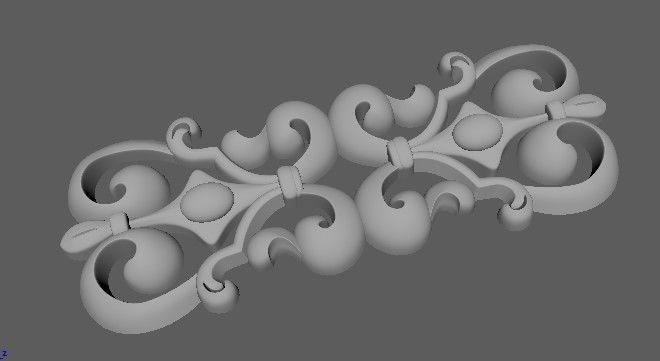 dekor ornamental letter l 3D model_1