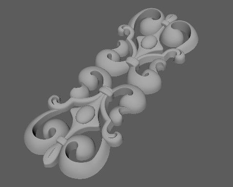dekor ornamental letter l 3D model_2