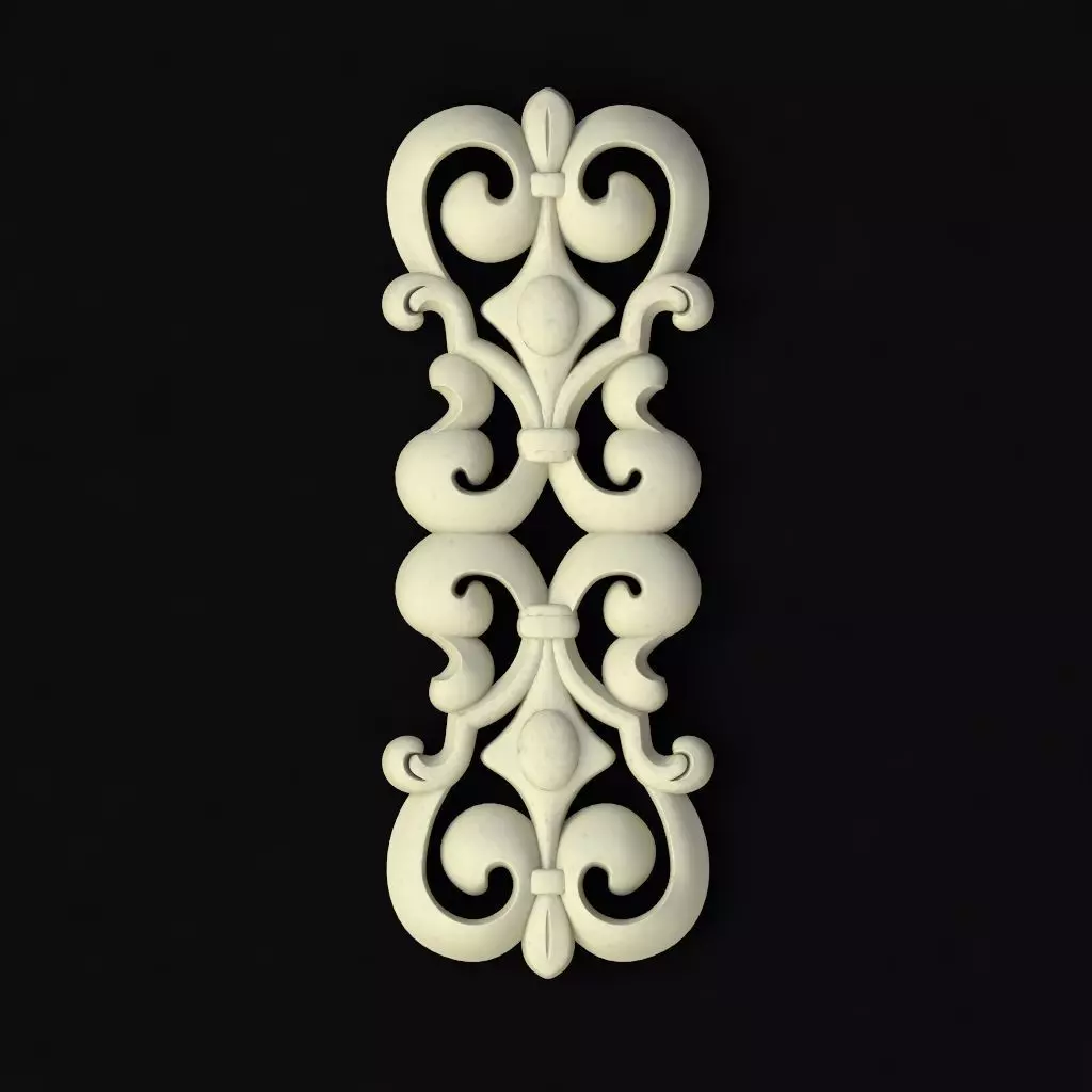 dekor ornamental letter l 3D model_0