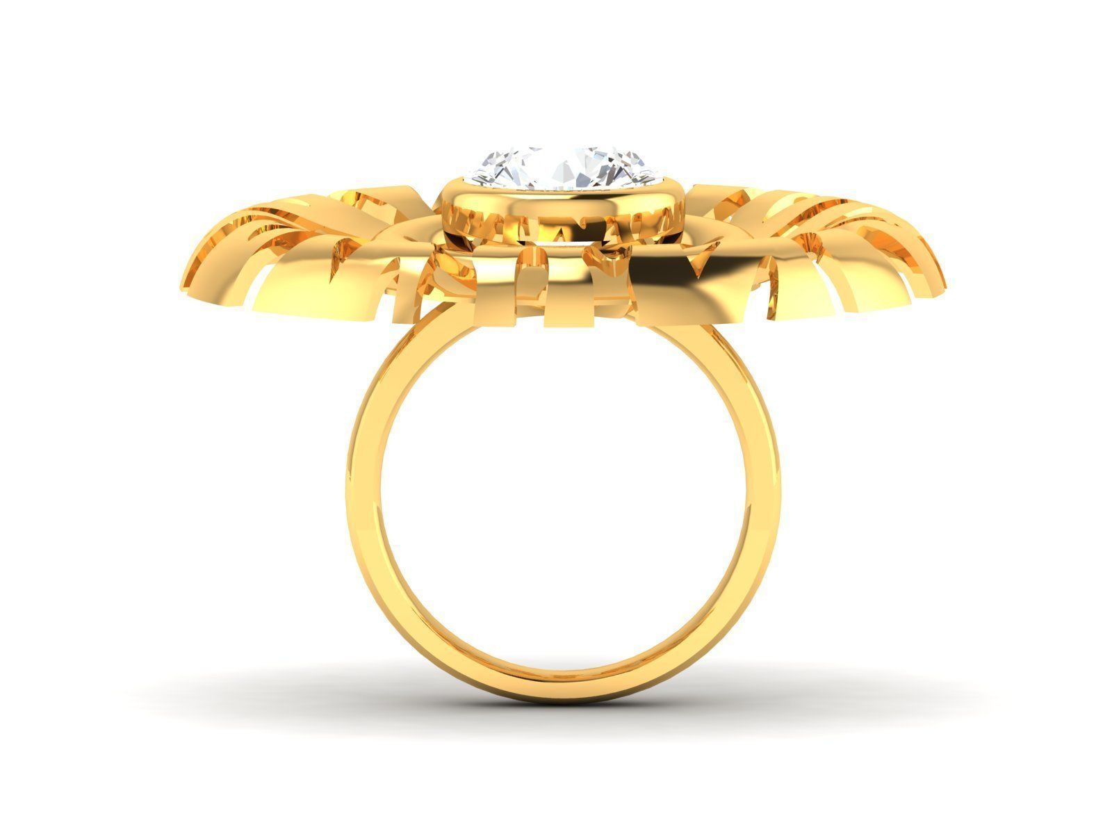 Solitaire Engagement Wedding Diamond Ring 3D print model_3