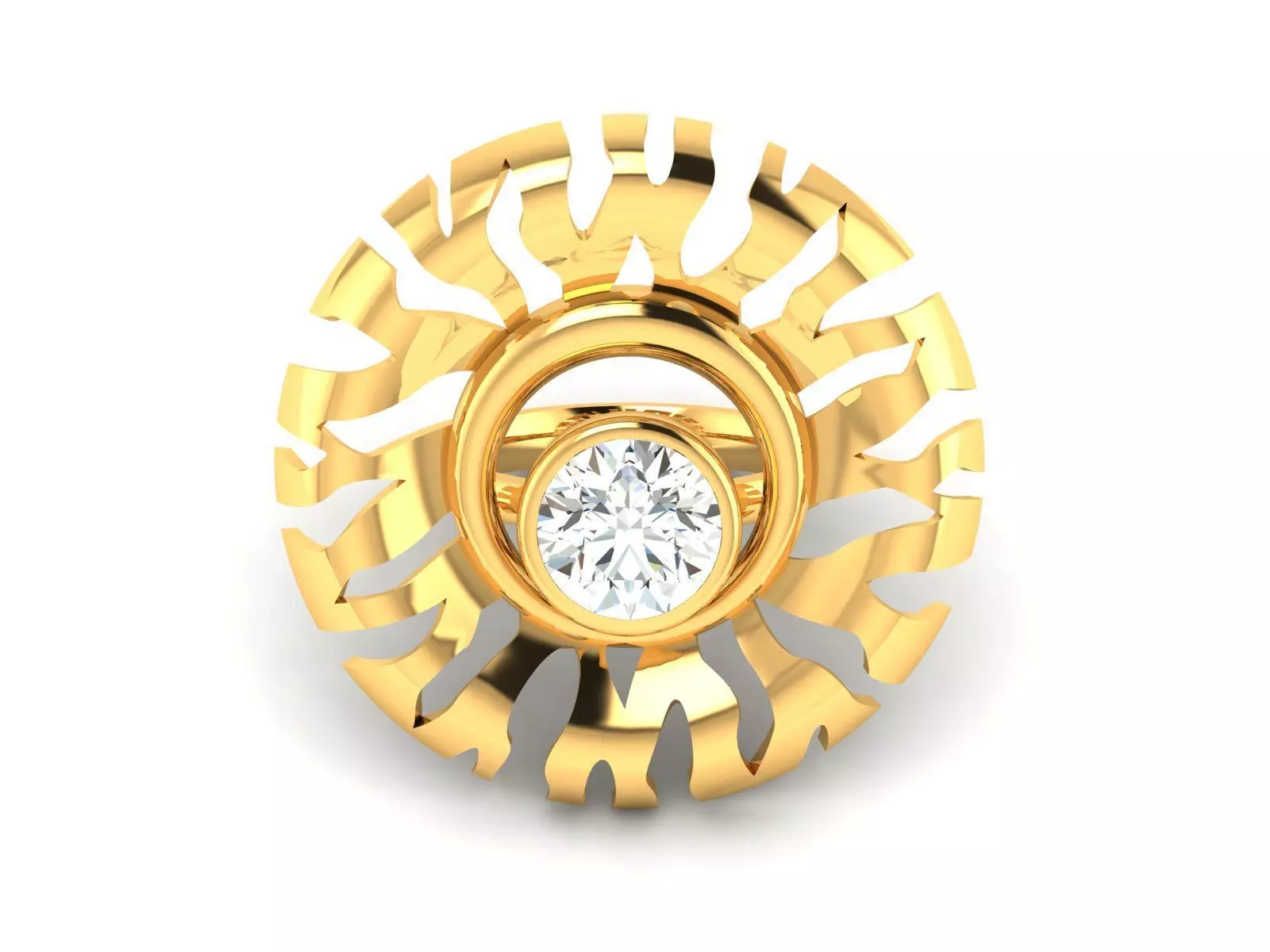 Solitaire Engagement Wedding Diamond Ring 3D print model_0