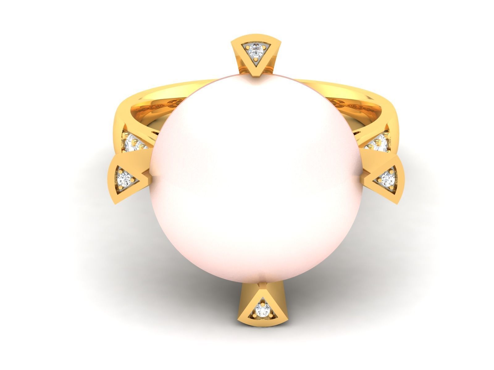 Solitaire Engagement Wedding Opal Stone Ring 3D print model_8