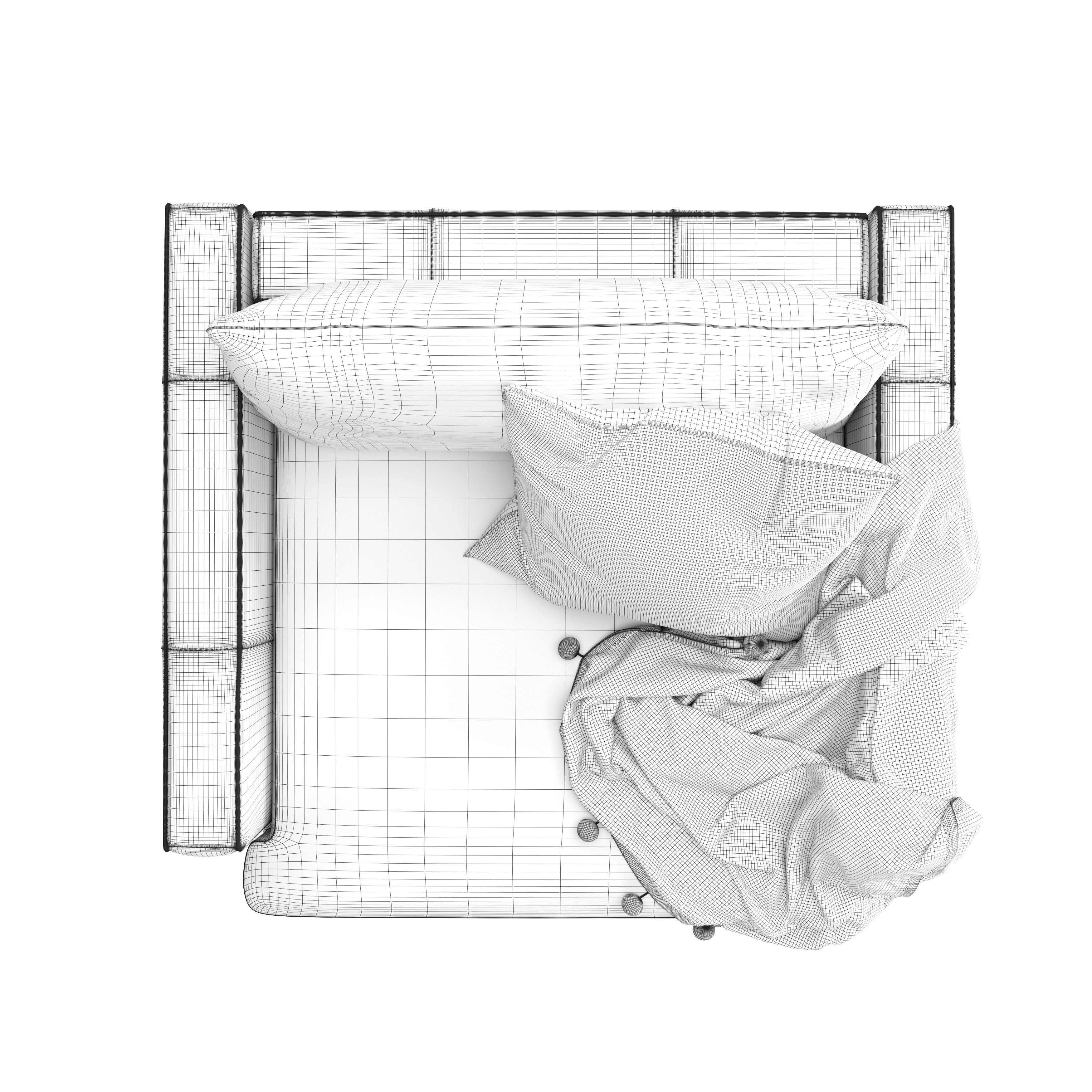 Crateandbarrel Lounge Deep Leather Chair and a Half 3D model_8