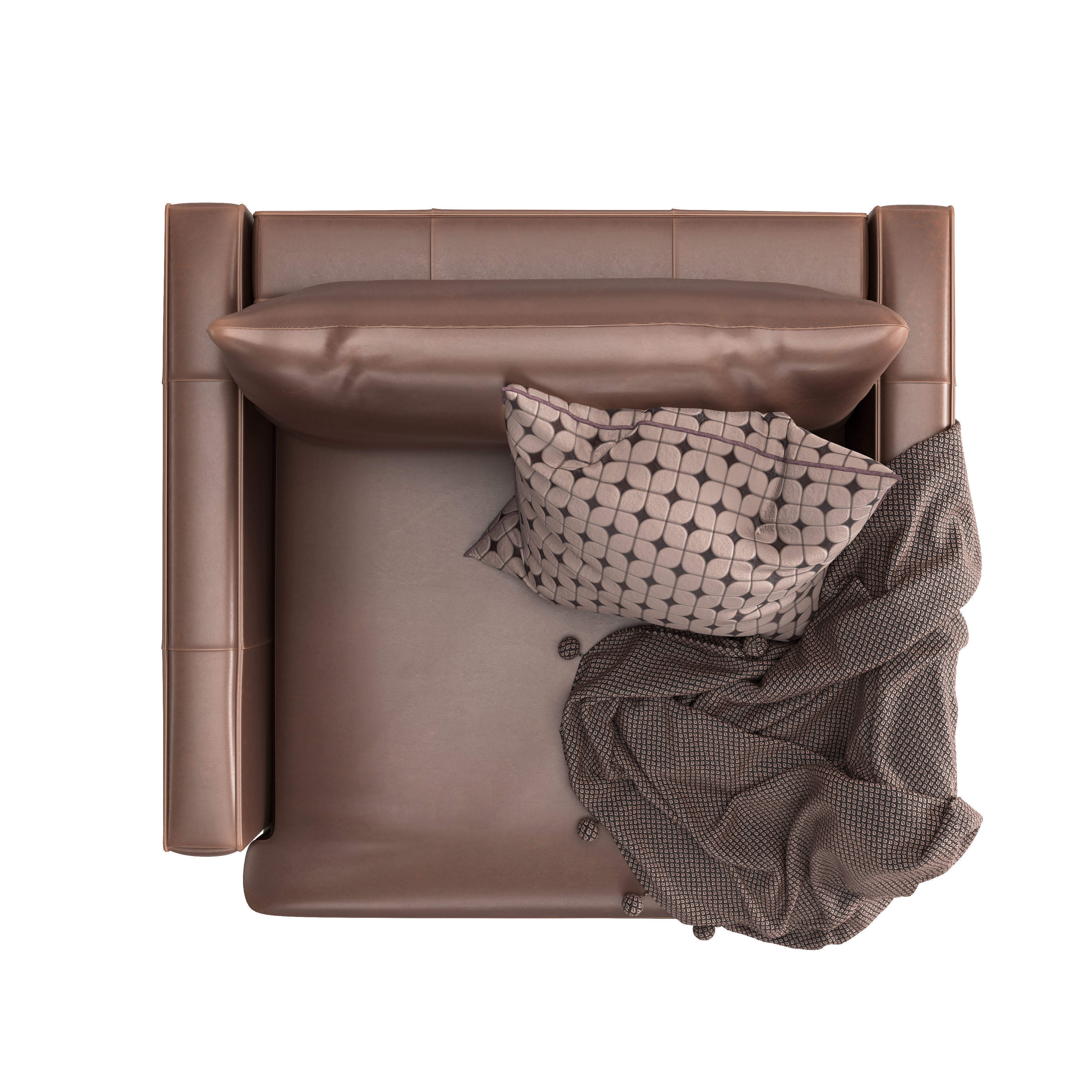 Crateandbarrel Lounge Deep Leather Chair and a Half 3D model_5