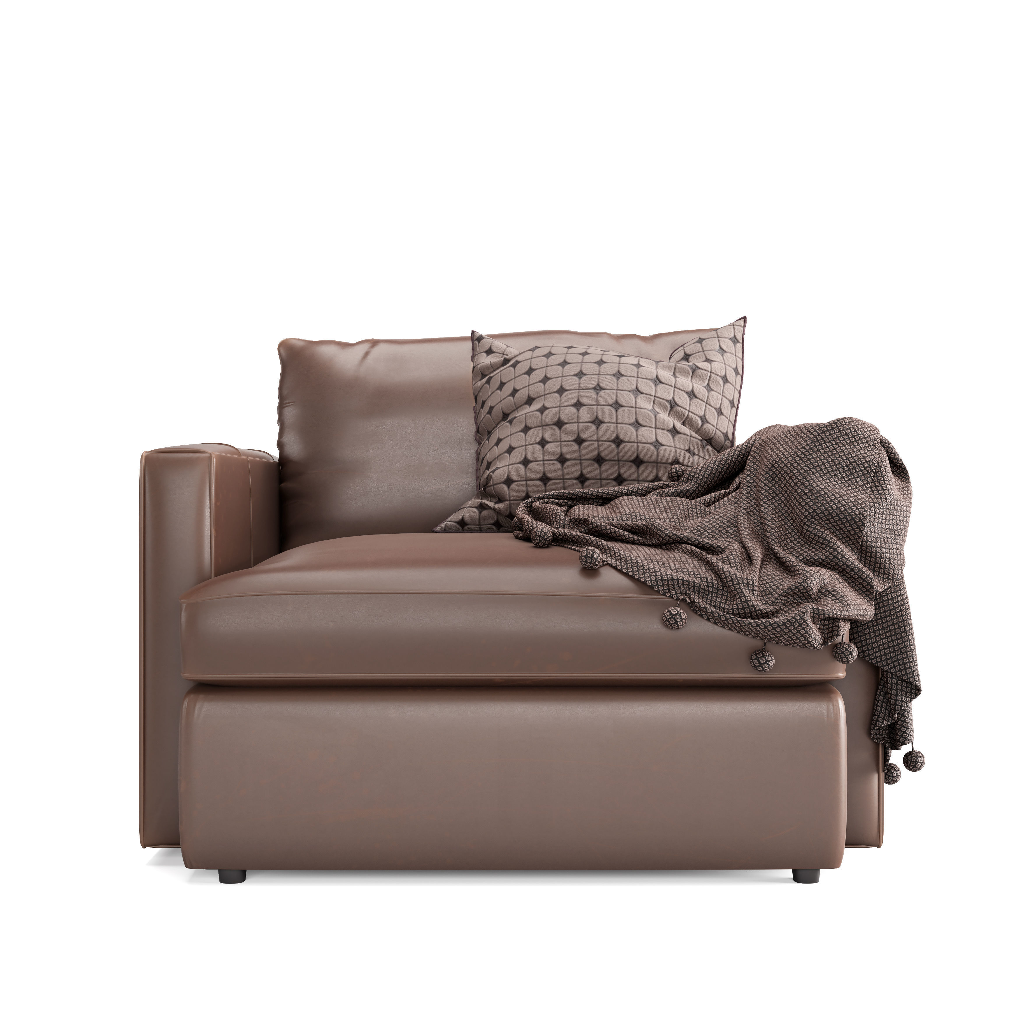 Crateandbarrel Lounge Deep Leather Chair and a Half 3D model_2