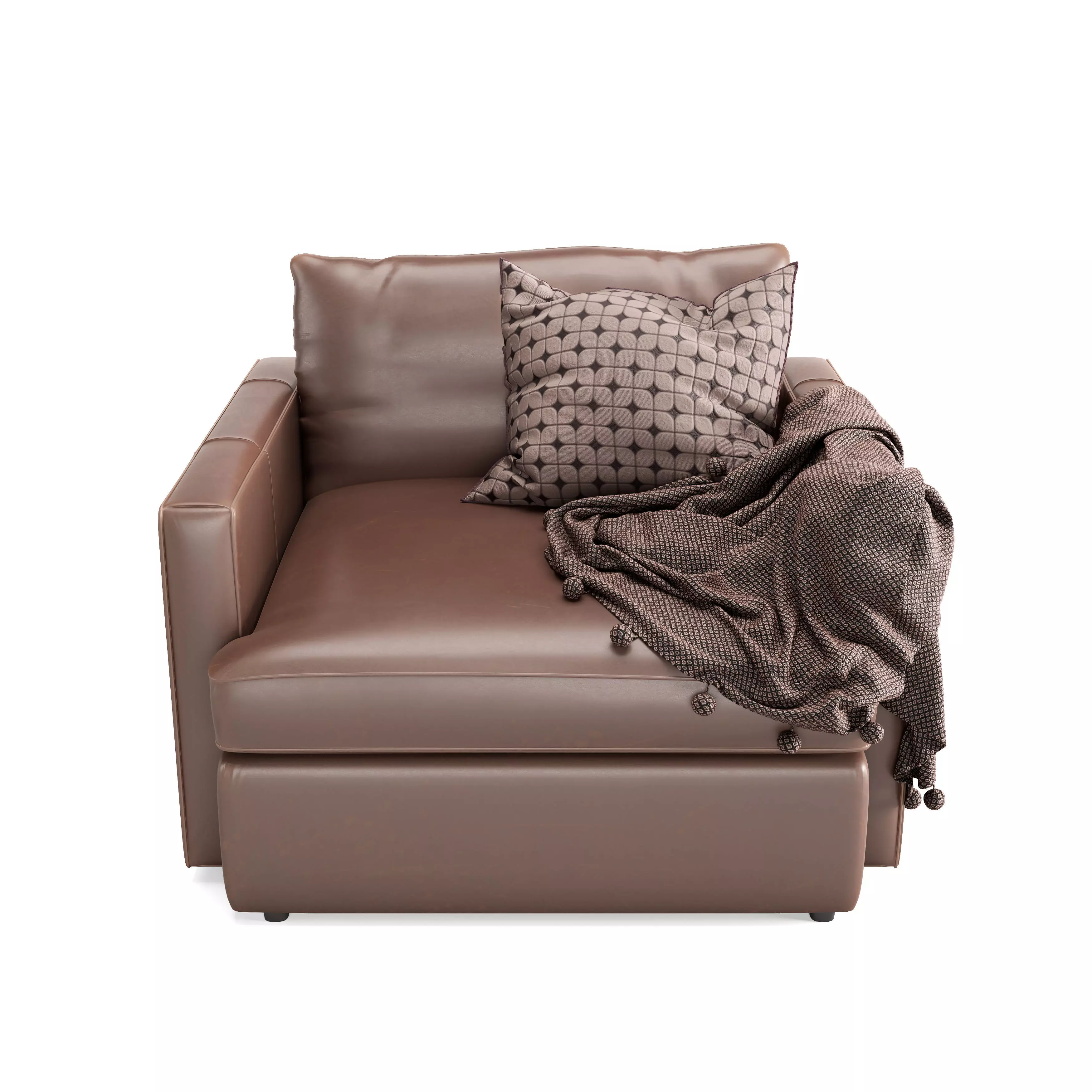 Crateandbarrel Lounge Deep Leather Chair and a Half 3D model_0