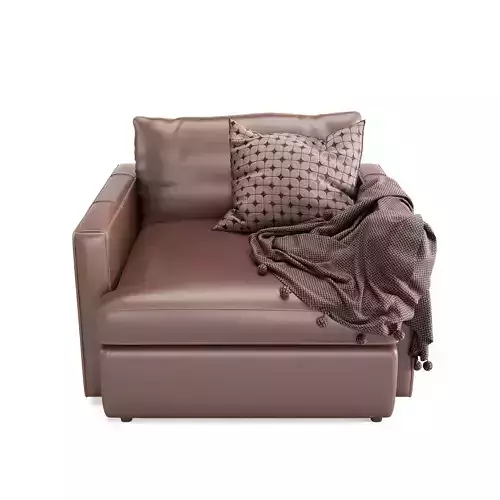 Crateandbarrel Lounge Deep Leather Chair and a Half 3D model