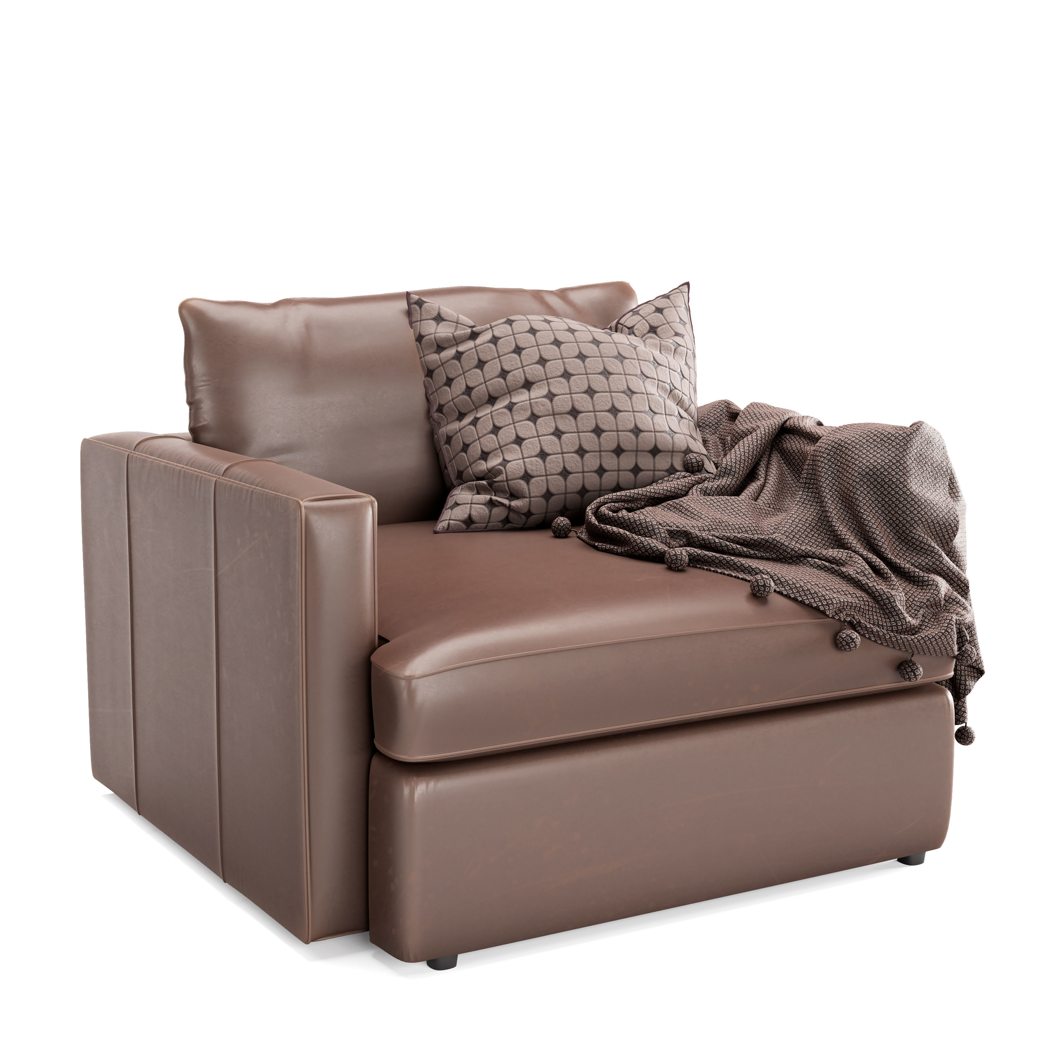 Crateandbarrel Lounge Deep Leather Chair and a Half 3D model_1