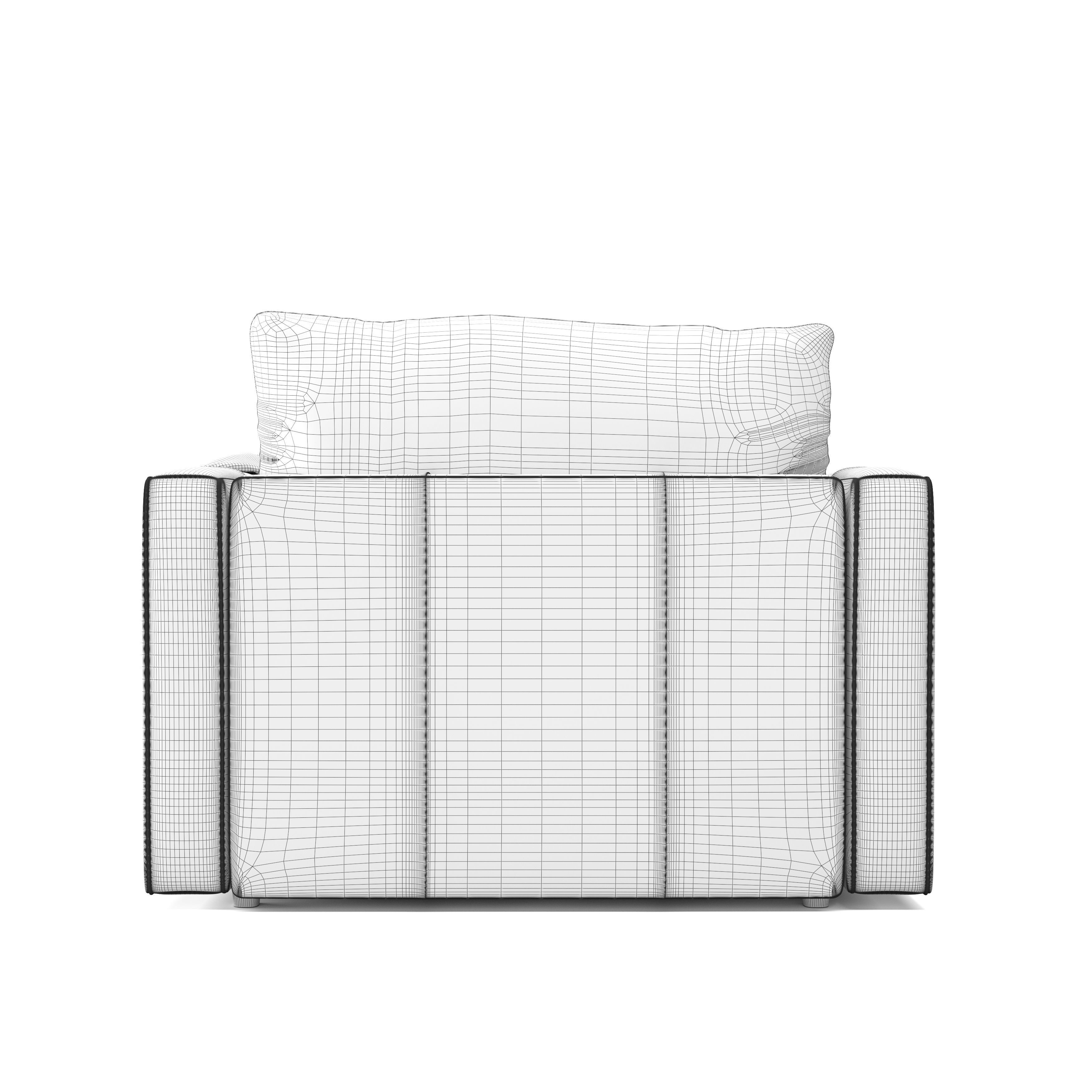 Crateandbarrel Lounge Deep Leather Chair and a Half 3D model_7