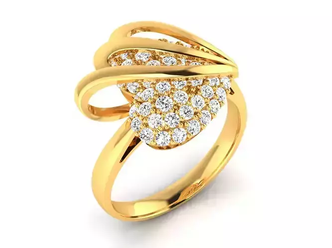 Solitaire Engagement Wedding Diamond Heart Ring 3D print model