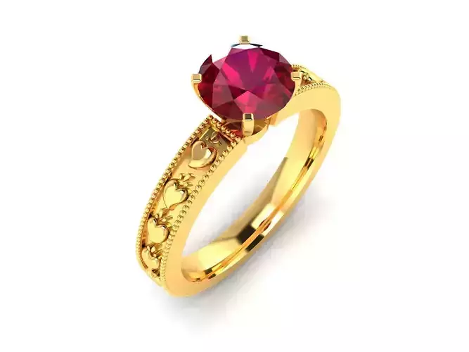 Solitaire Engagement Wedding Diamond Ring 3D print model