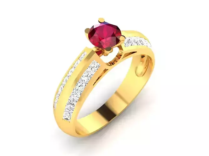 Solitaire Engagement Wedding Diamond Ring 3D print model