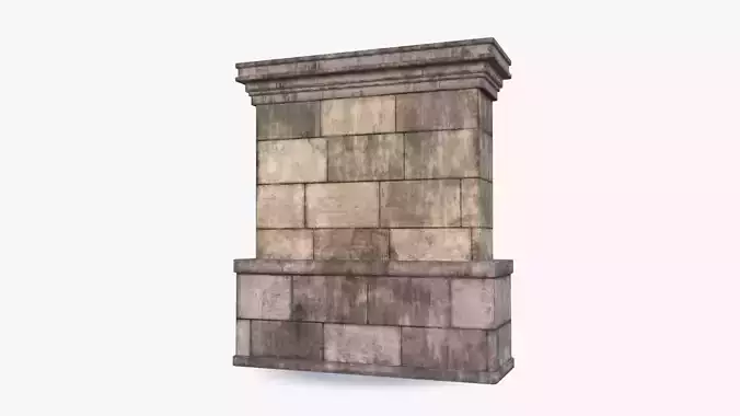 Stone Pillar 0003 Low-poly 3D model