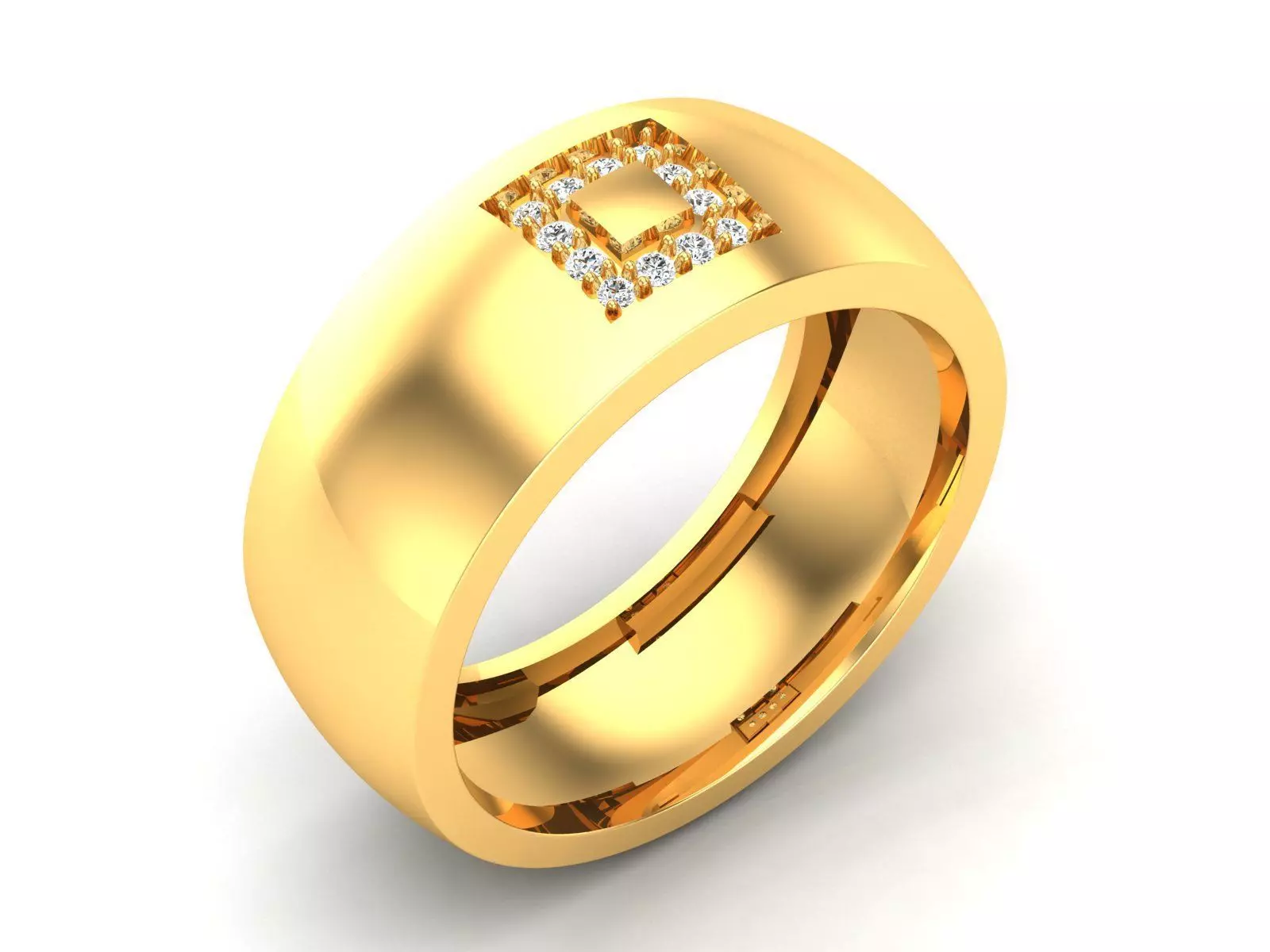 Solitaire Engagement Wedding Diamond Ring 3D print model_0