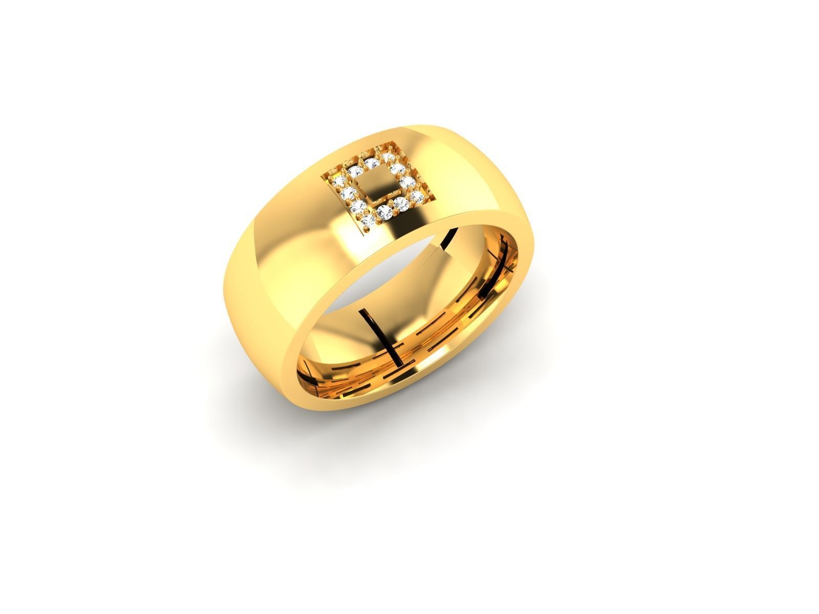 Solitaire Engagement Wedding Diamond Ring 3D print model_7