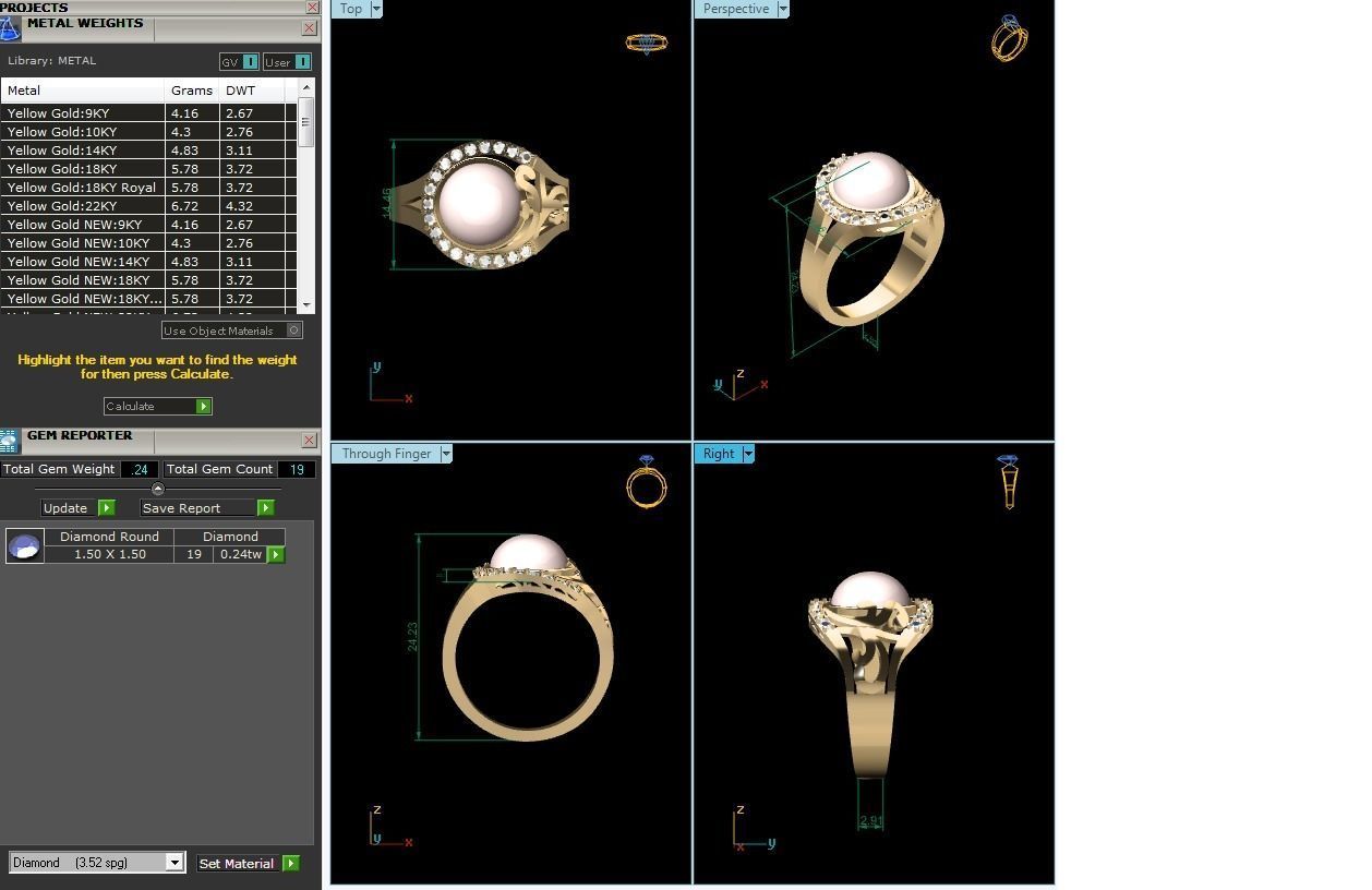 Solitaire Engagement Wedding Opal Stone Ring 3D print model_6