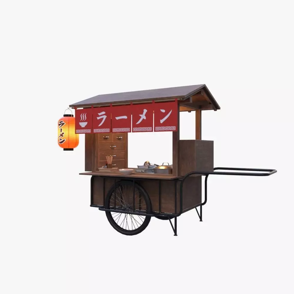 Ramen stall Low-poly 3D model