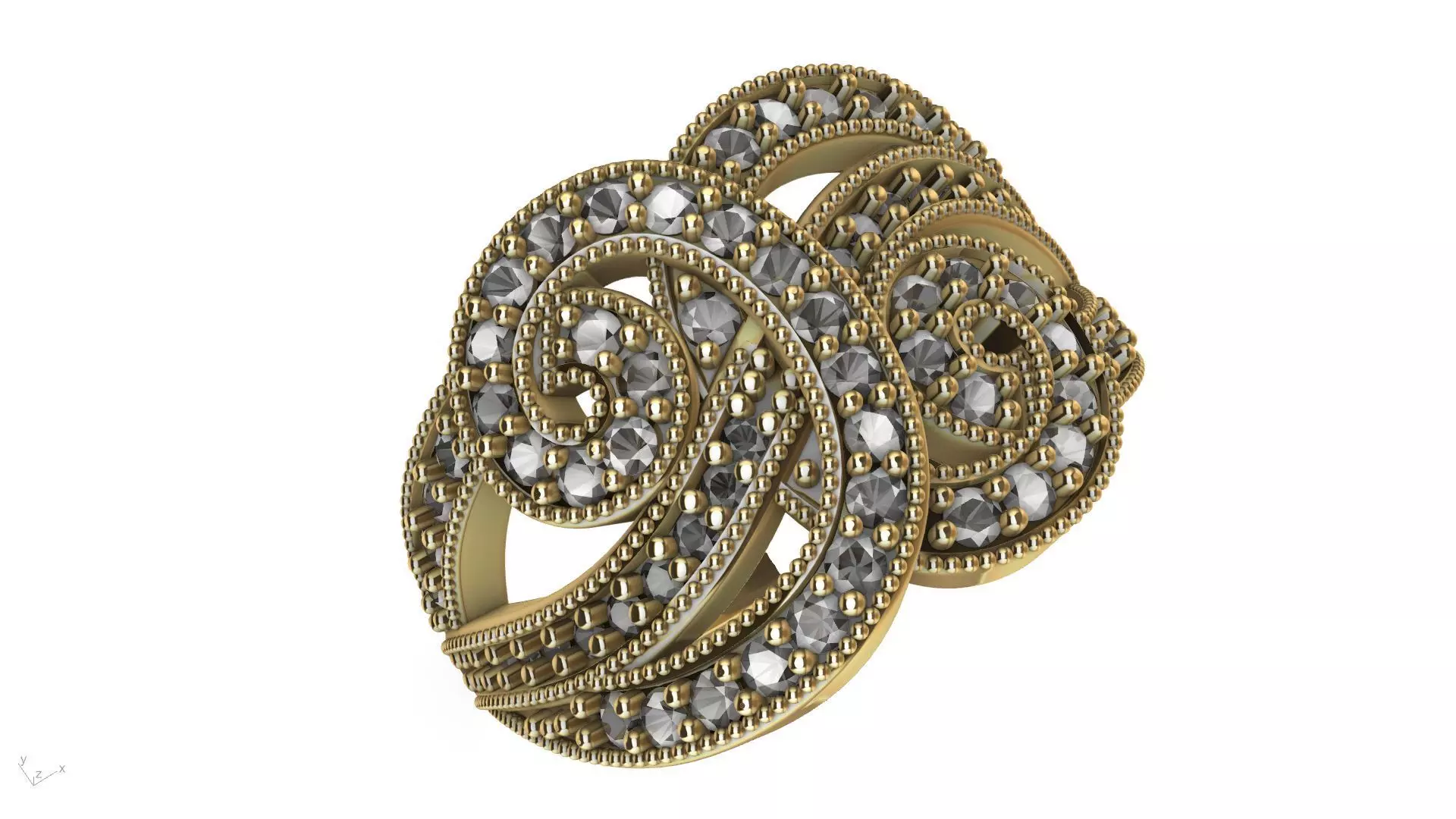 spiral motif ring 3D print model