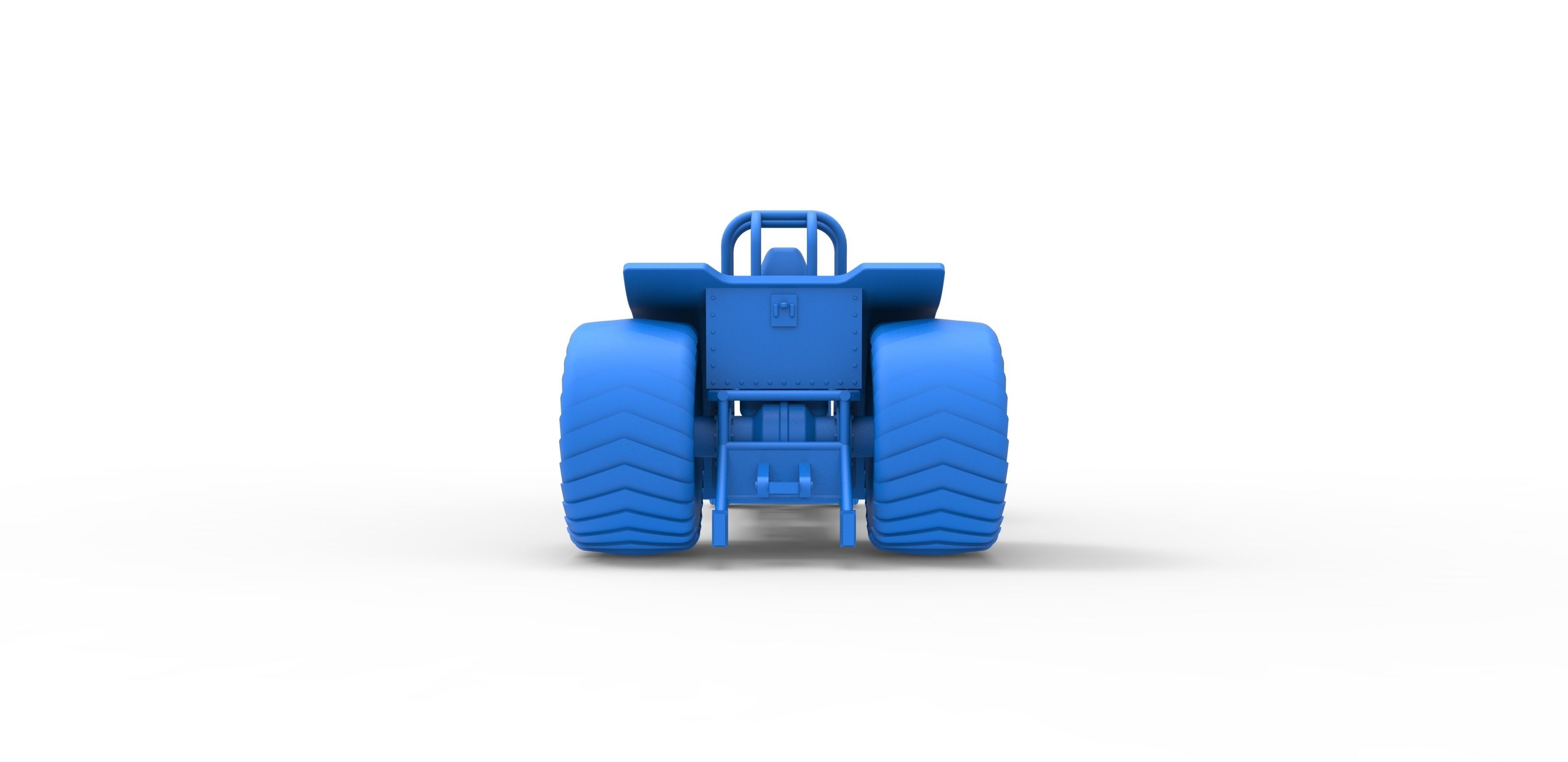 Mini Rod pulling tractor with V12 engine Scale 1 to 25 3D print model_26
