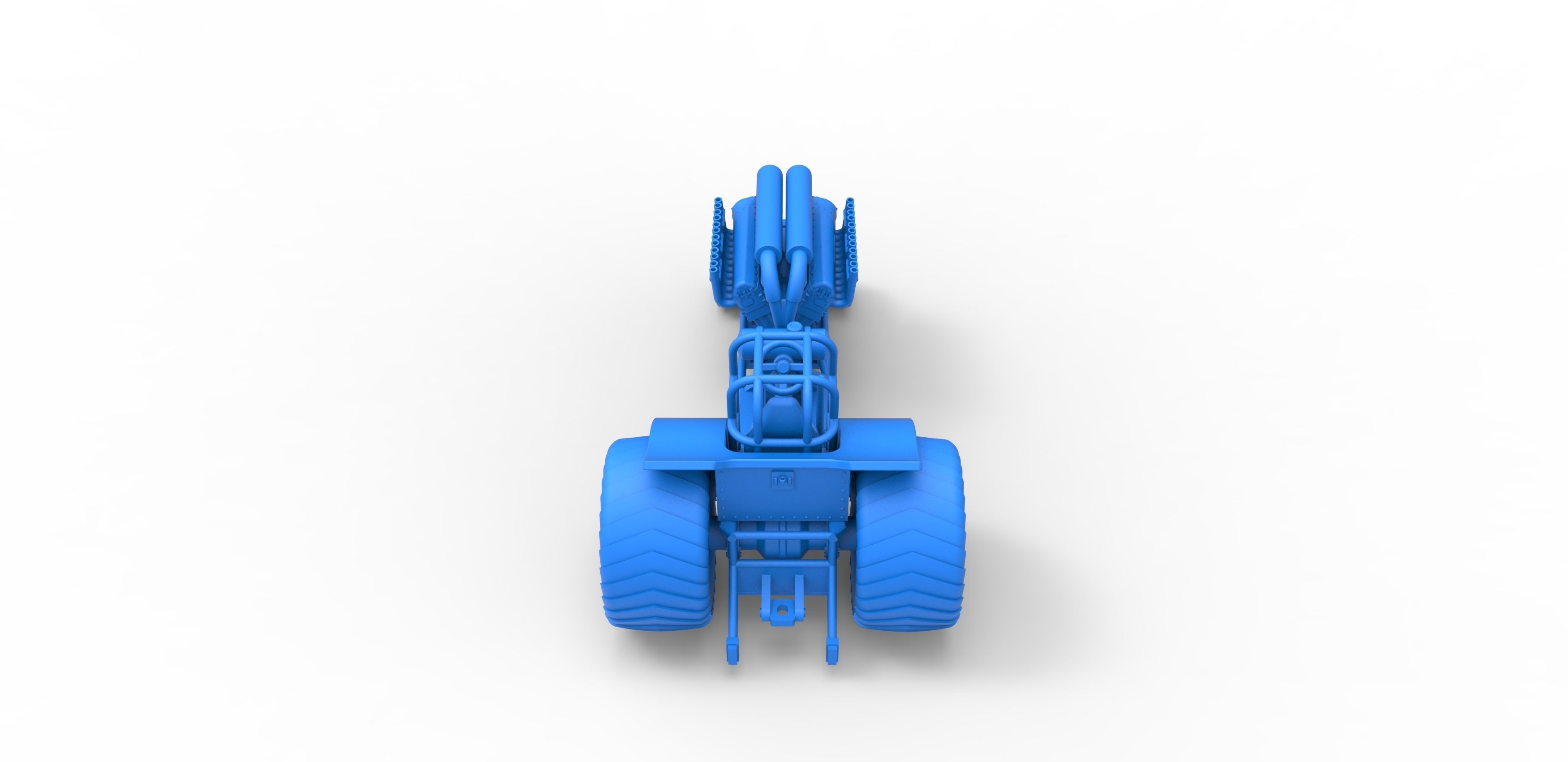 Mini Rod pulling tractor with V12 engine Scale 1 to 25 3D print model_25