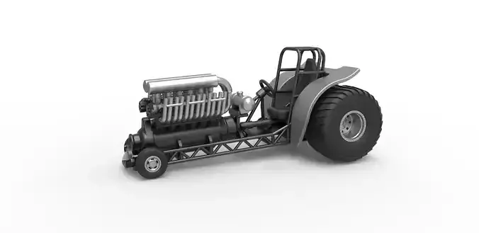 Mini Rod pulling tractor with V12 engine Scale 1 to 25
