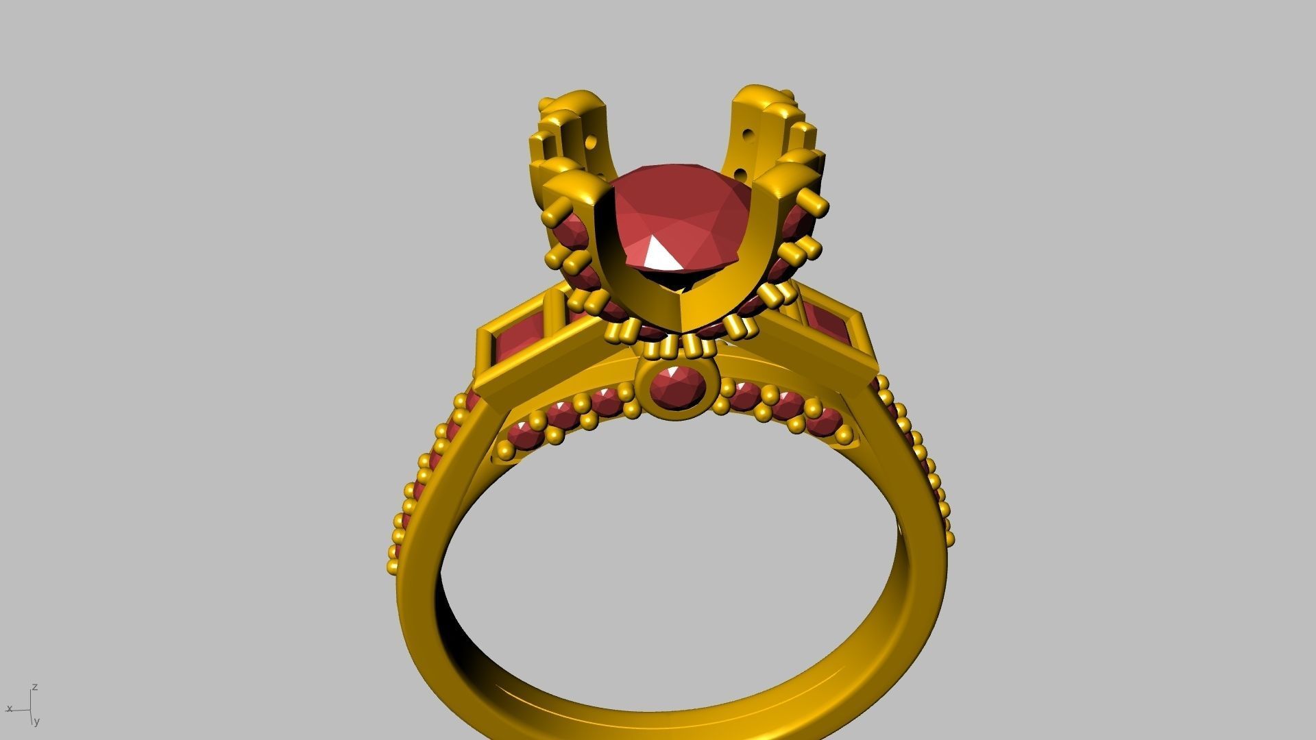Princess Accent diamonds Ring 3D print model_27