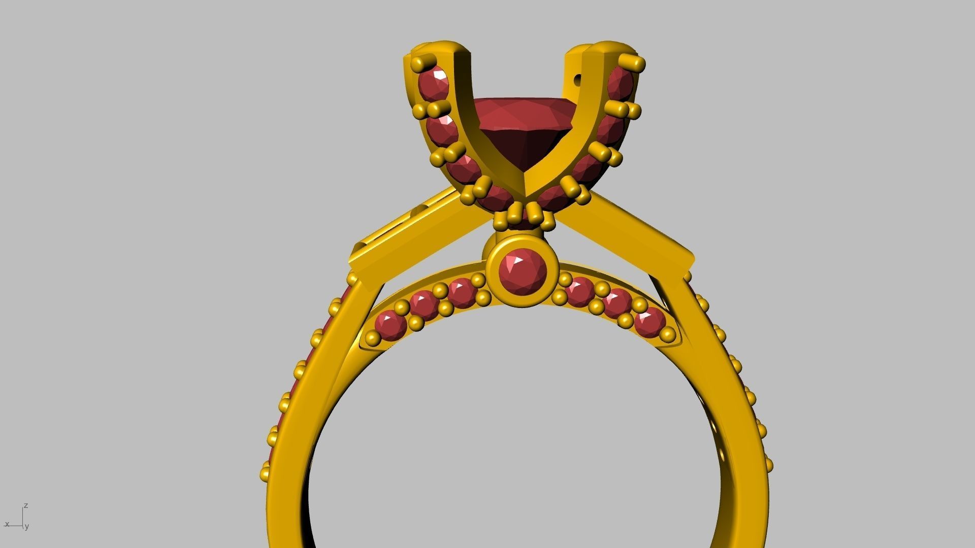 Princess Accent diamonds Ring 3D print model_31