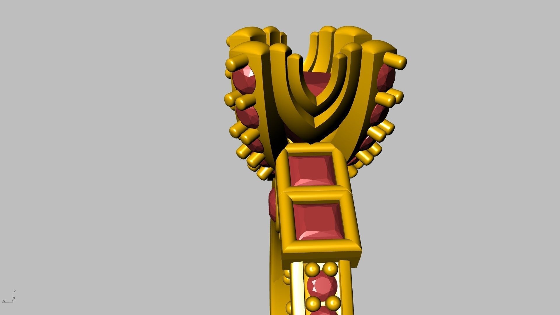 Princess Accent diamonds Ring 3D print model_29