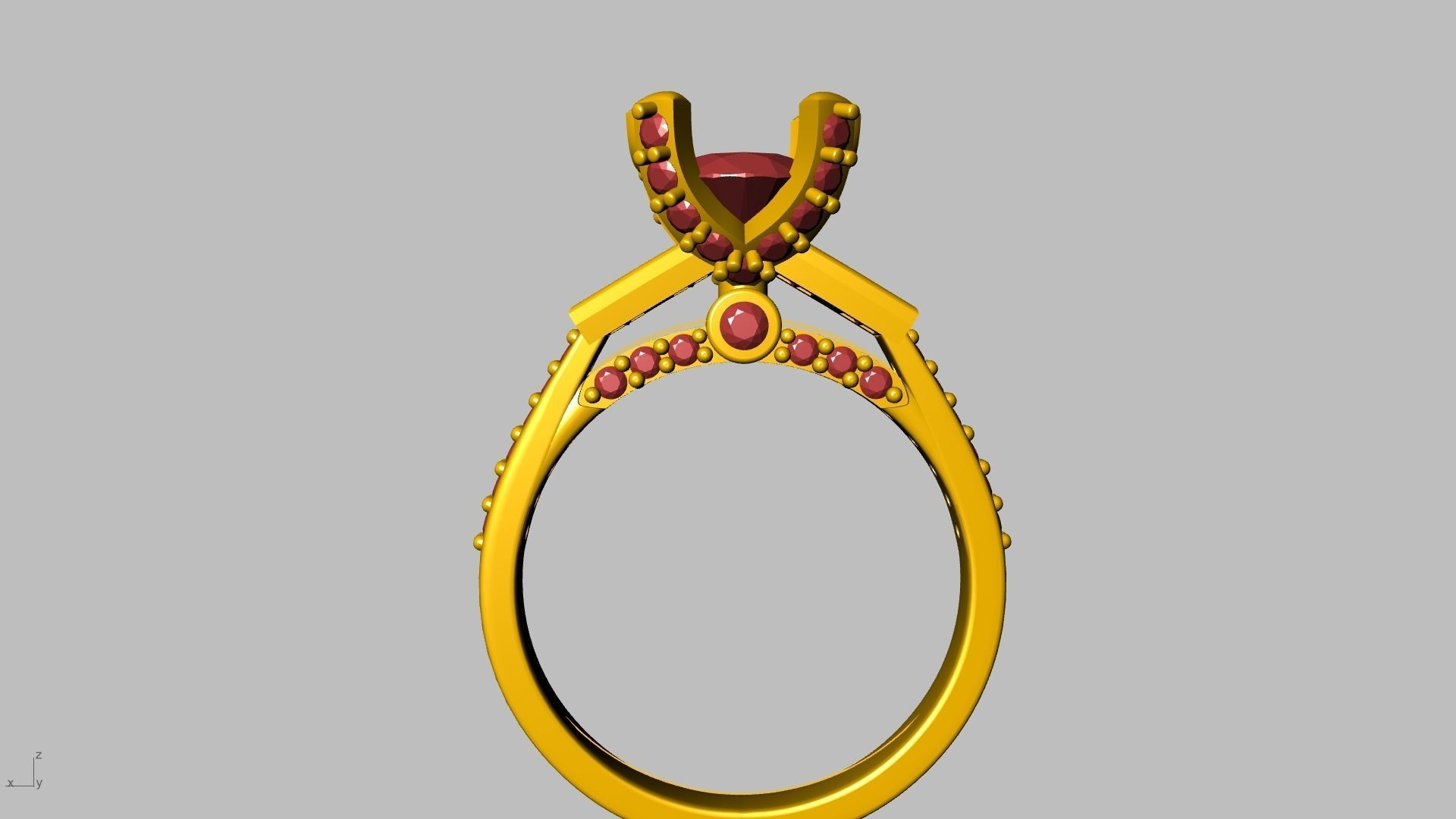 Princess Accent diamonds Ring 3D print model_26