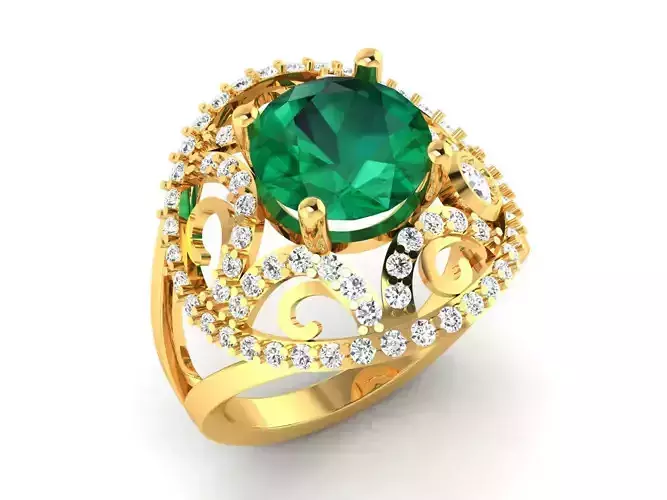 Solitaire Engagement Wedding Diamond Ring 3D print model