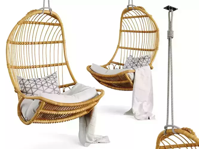 Hanging Rattan Chair By Serena and Lily