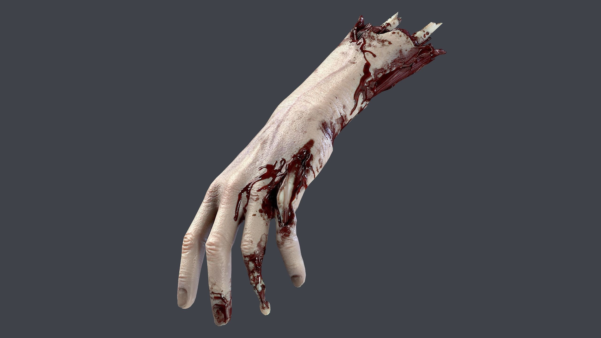Severed Hand Low-poly 3D model_1