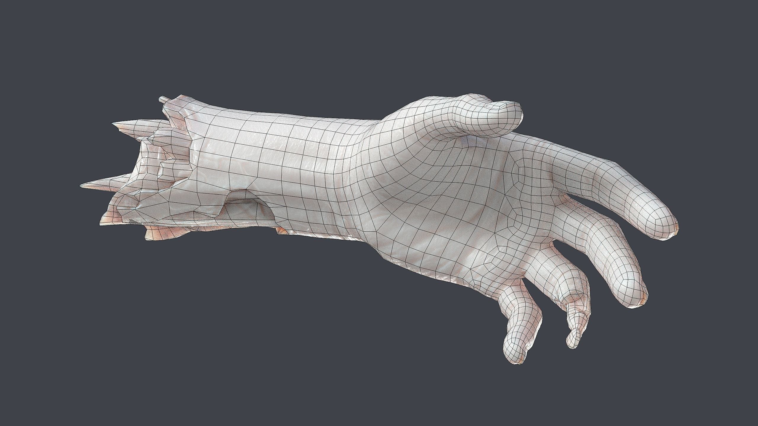 Severed Hand Low-poly 3D model_12