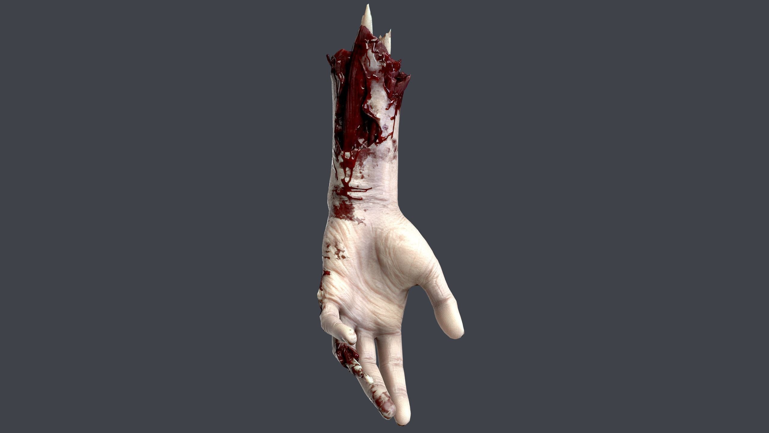 Severed Hand Low-poly 3D model_3