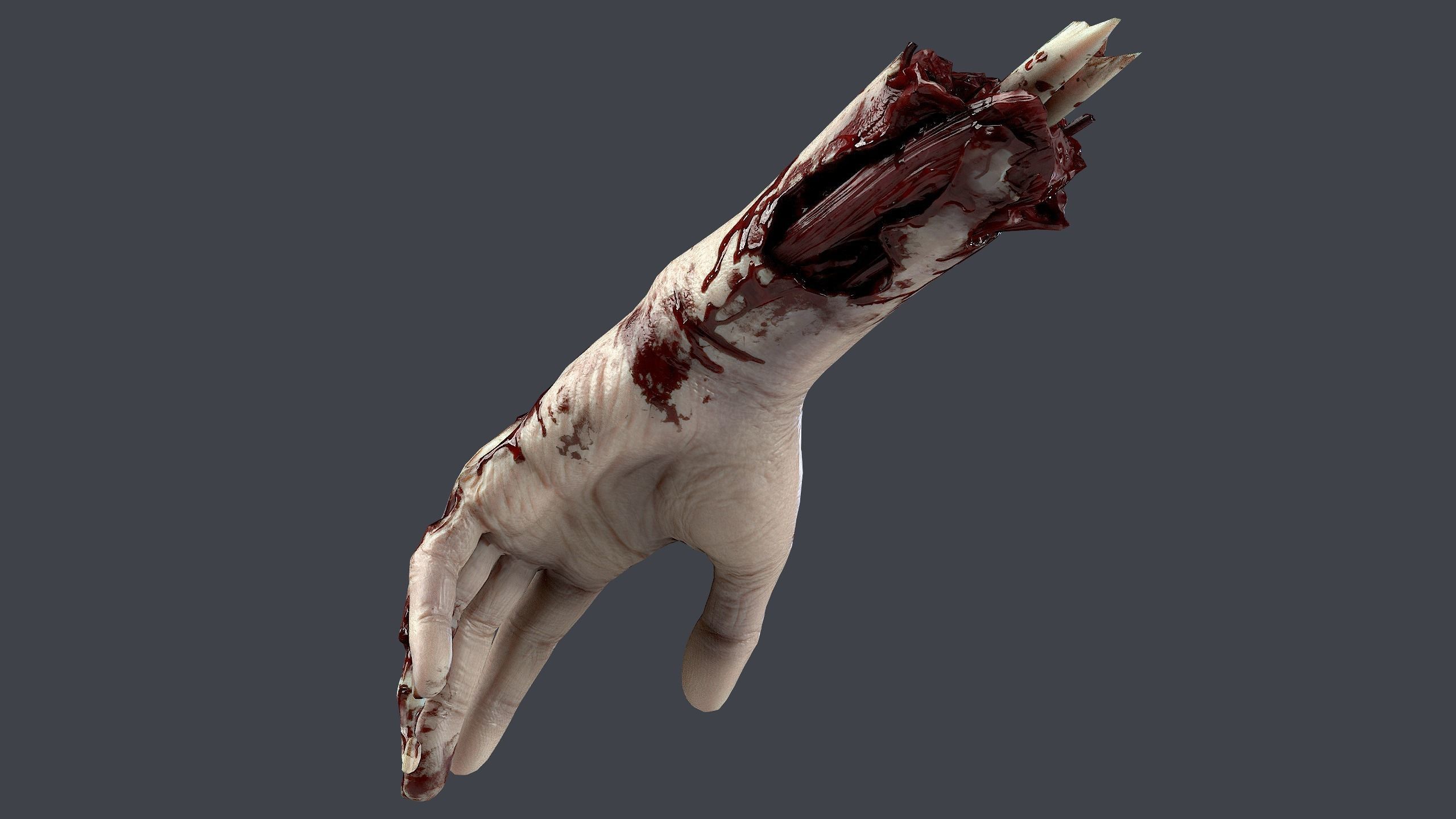 Severed Hand Low-poly 3D model_8
