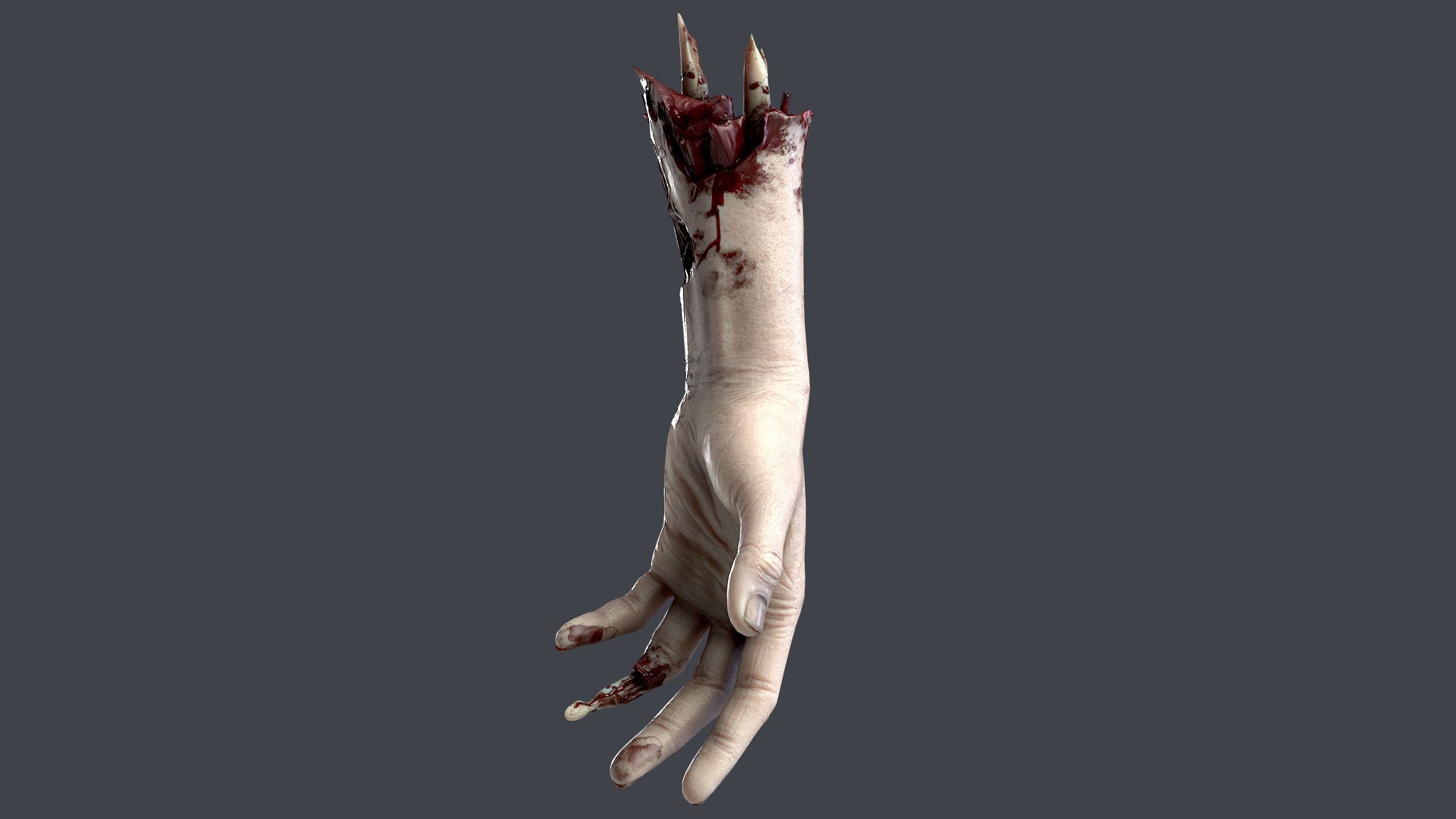 Severed Hand Low-poly 3D model_5