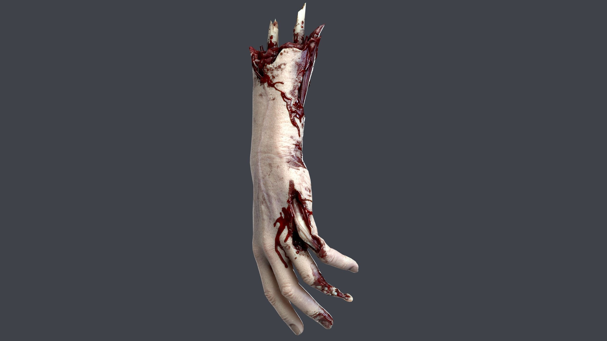 Severed Hand Low-poly 3D model_4