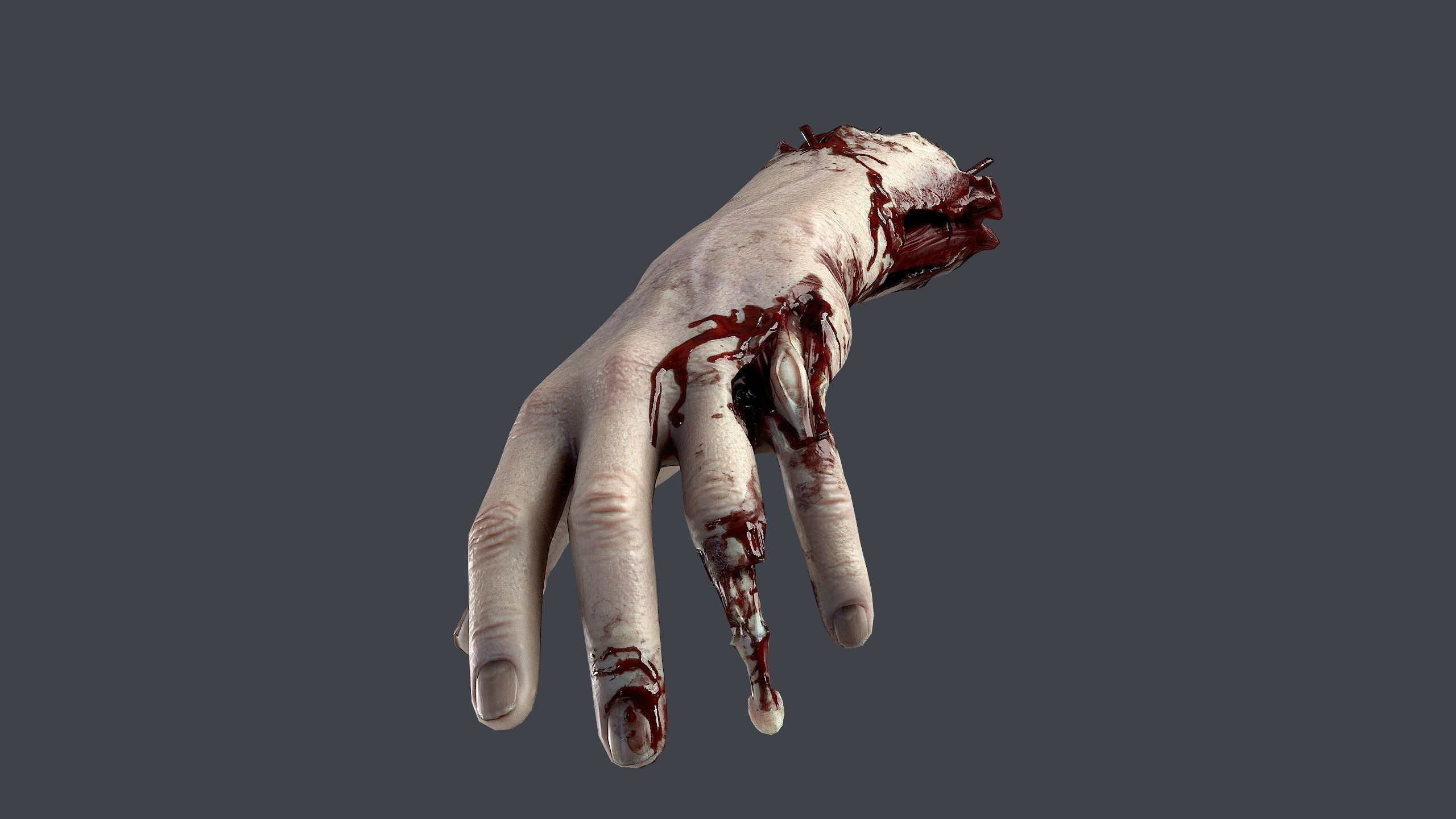 Severed Hand Low-poly 3D model_7