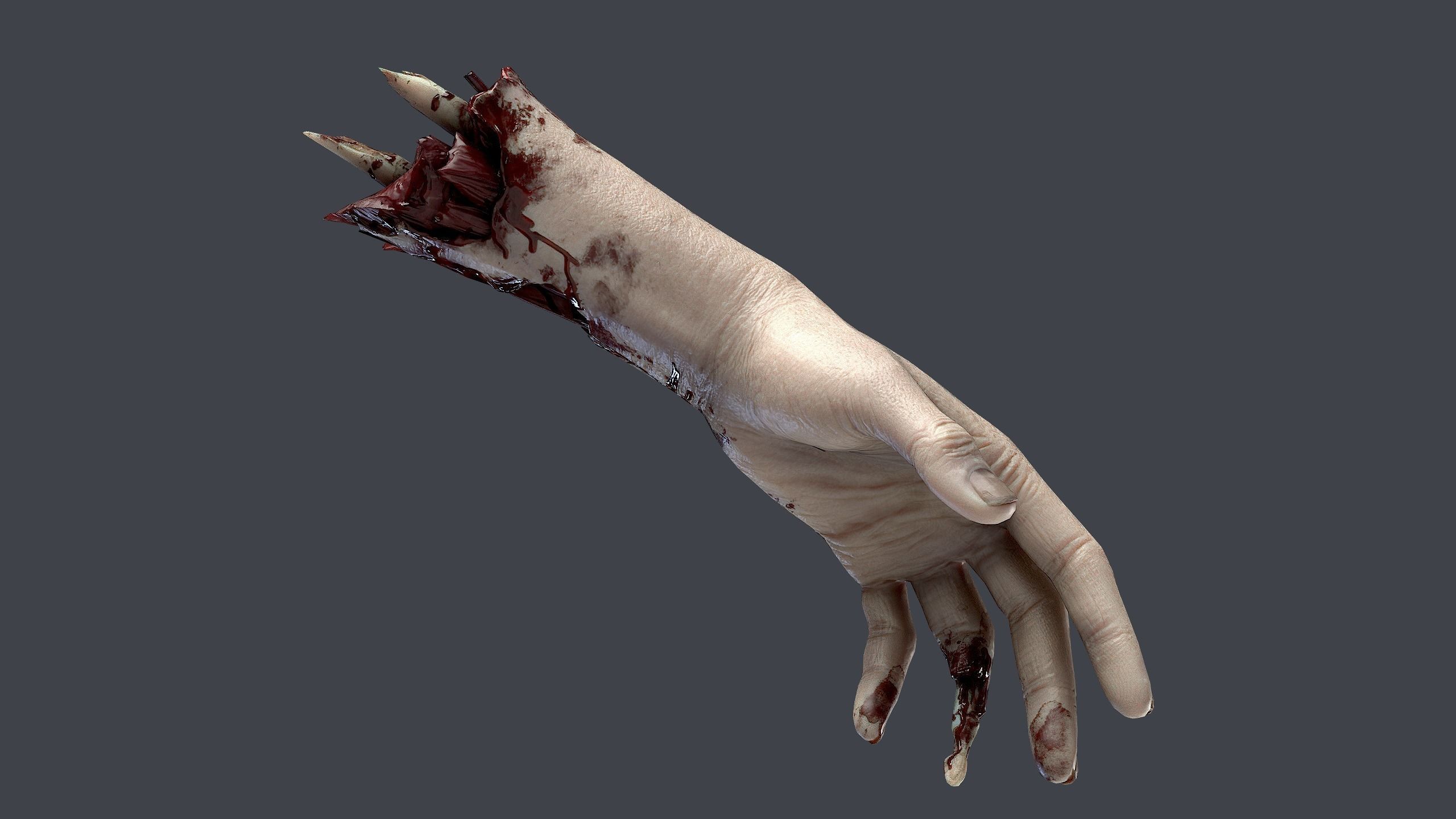 Severed Hand Low-poly 3D model_6