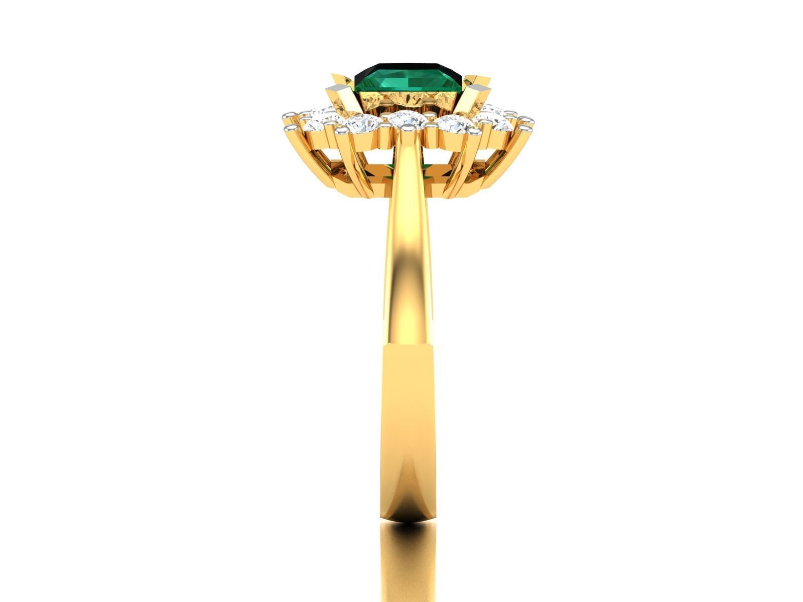 Solitaire Engagement Wedding Diamond Princess Ring 3D print model_7