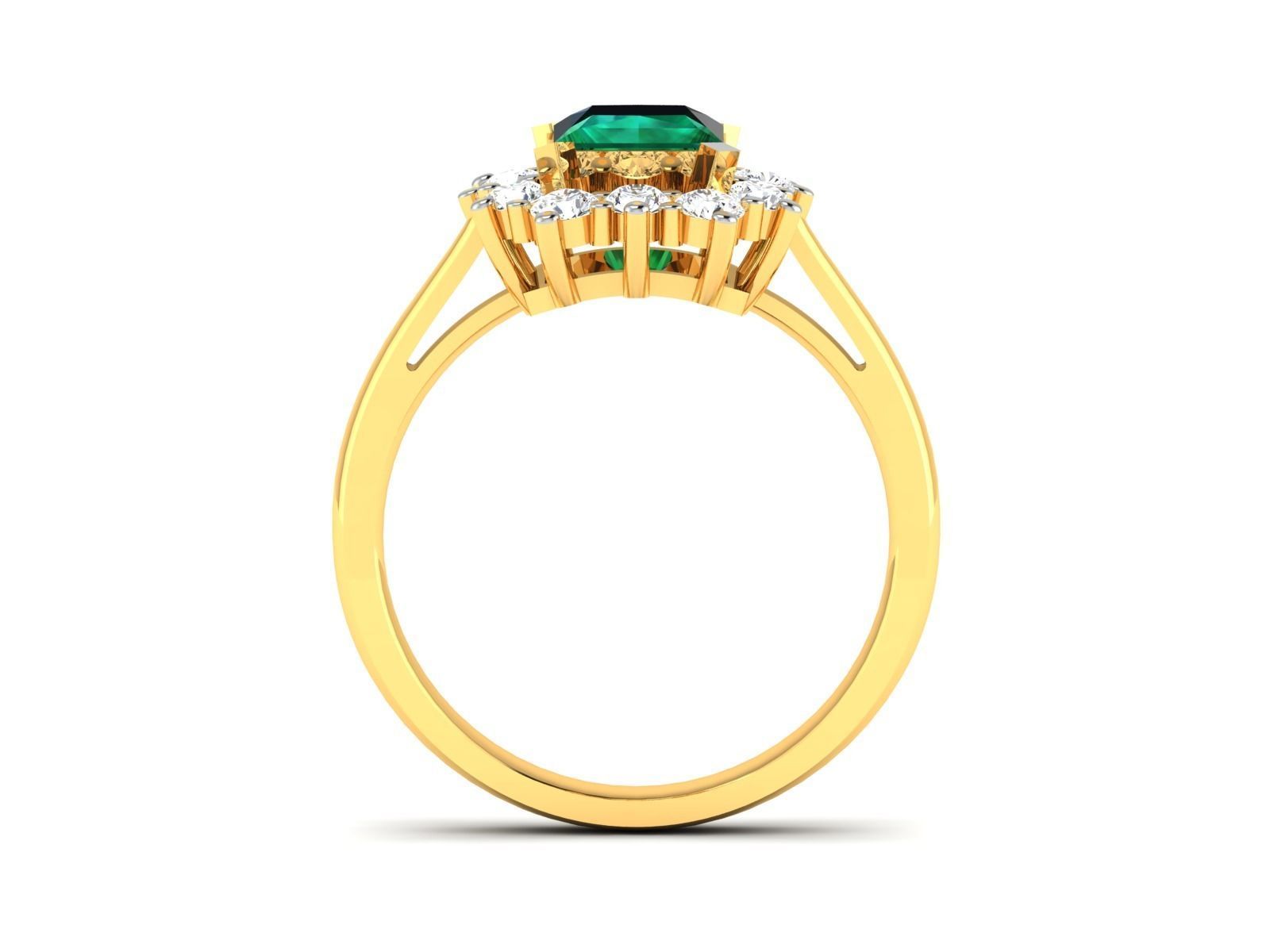Solitaire Engagement Wedding Diamond Princess Ring 3D print model_4
