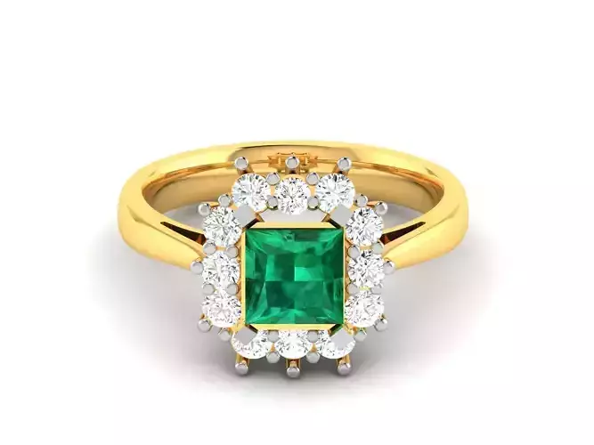 Solitaire Engagement Wedding Diamond Princess Ring 3D print model
