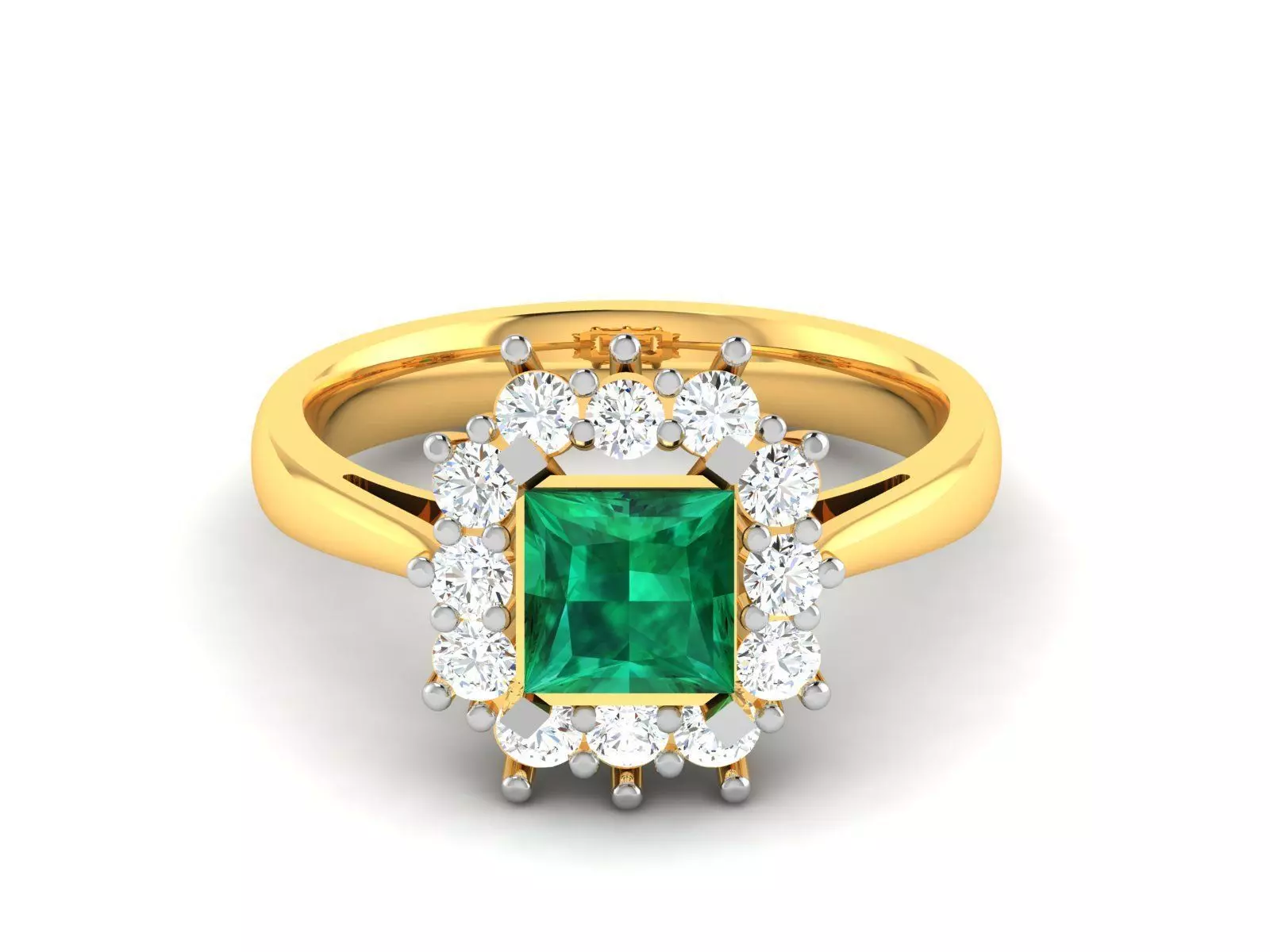 Solitaire Engagement Wedding Diamond Princess Ring 3D print model_0