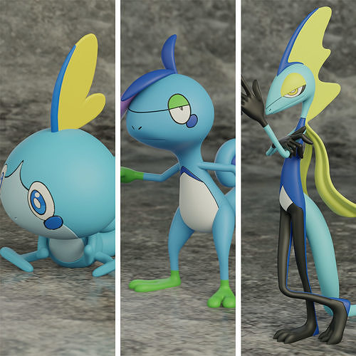 pokemon sobble evolution pack 3D print model