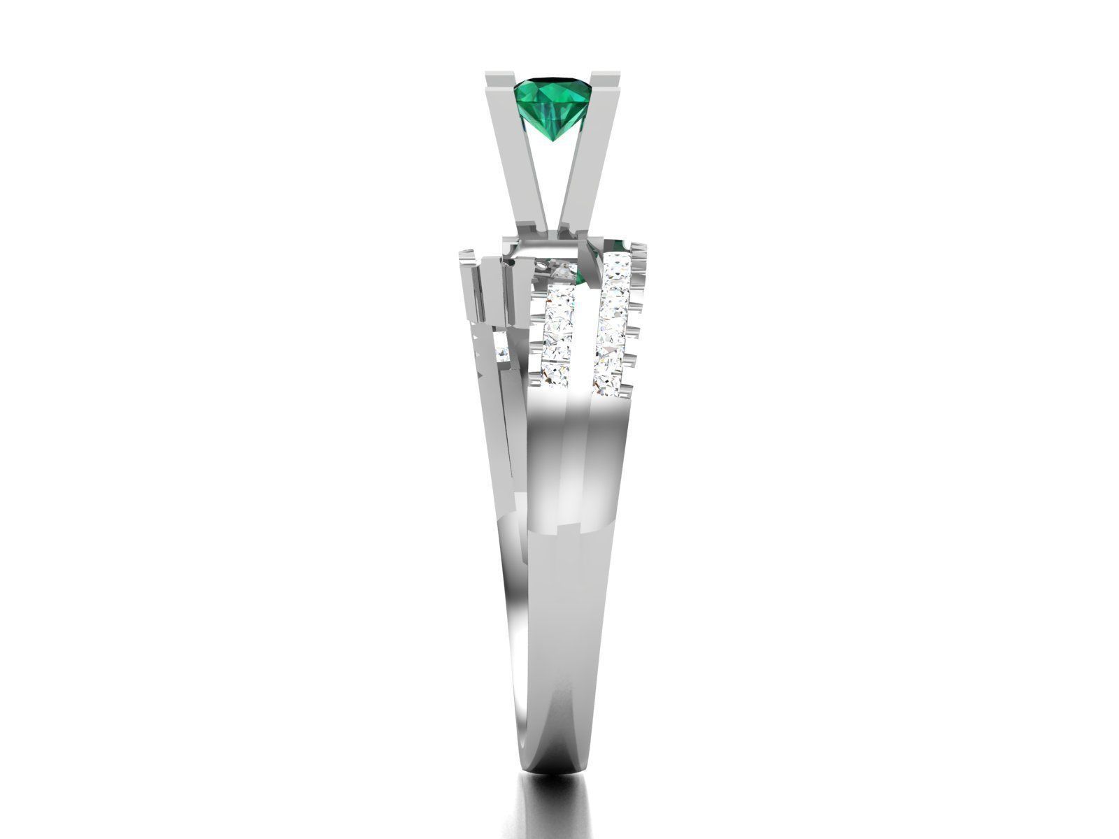 Solitaire Engagement Wedding Diamond Ring 3D print model_3