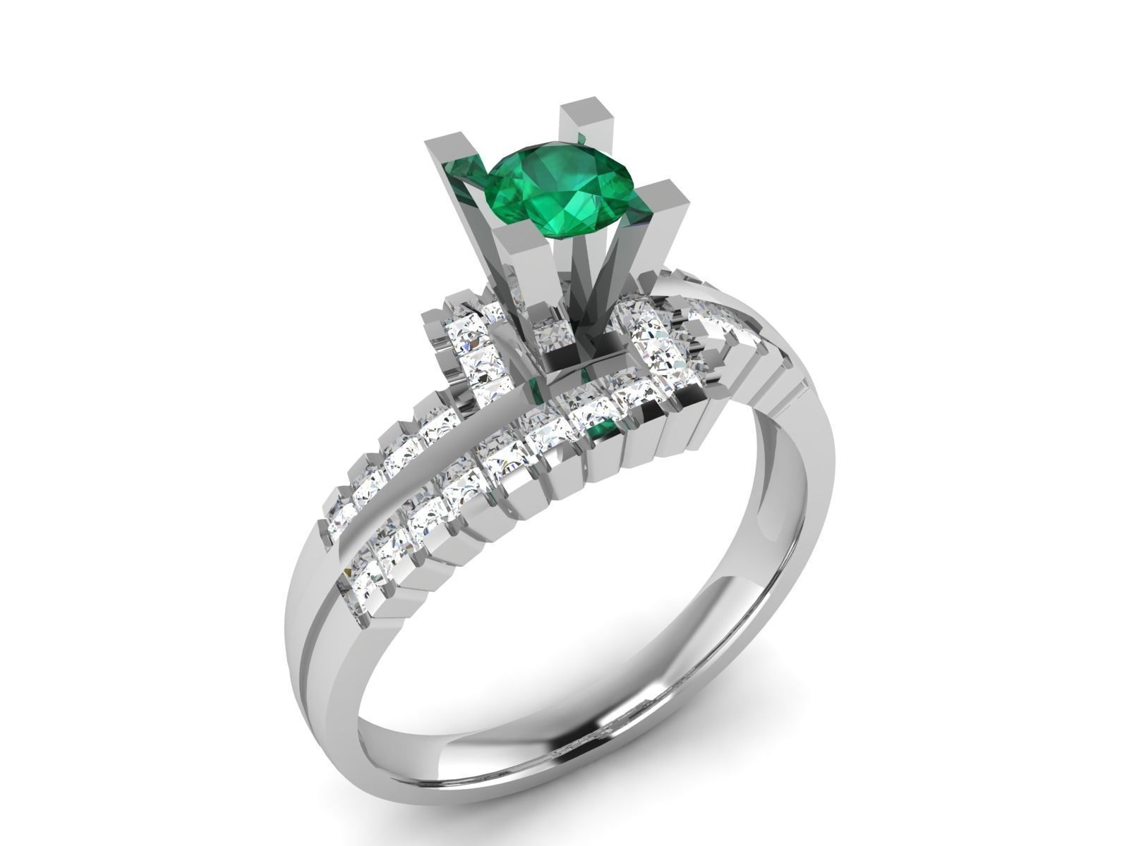 Solitaire Engagement Wedding Diamond Ring 3D print model_2