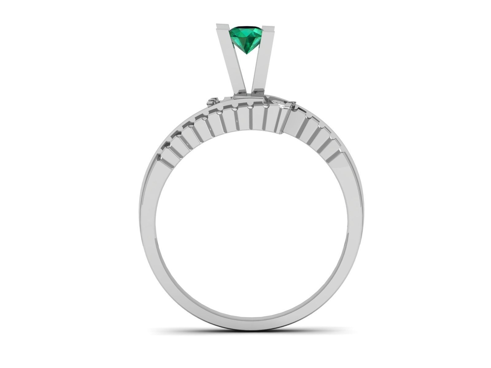 Solitaire Engagement Wedding Diamond Ring 3D print model_7